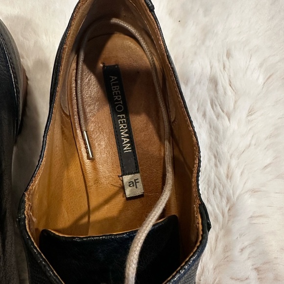 Alberto Fermani Black Leather Oxfords - Picture 2 of 6